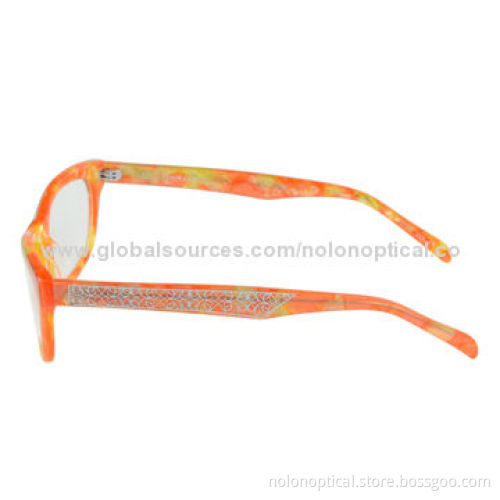 Acetate Eyeglasses with Metal Piece Pattern InsertNew